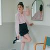 CEST MOIDEW Cest_Ribbon Tie Ruffle Button Blouse