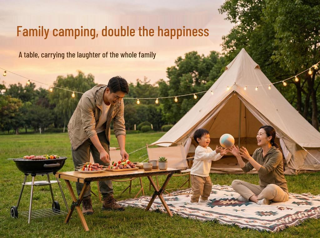 Portable Folding Aluminum Camping Table with Storage Bag and Chairs
