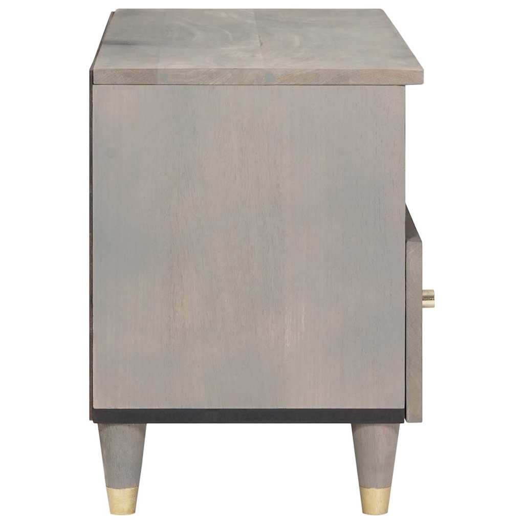TV Cabinet with Drawers Gray 70 x 33 x 46 cm Solid Mango Wood