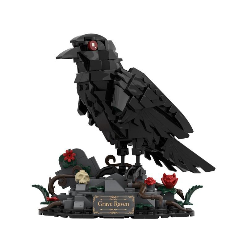 Night Raven Gothic Building Blocks Ornament