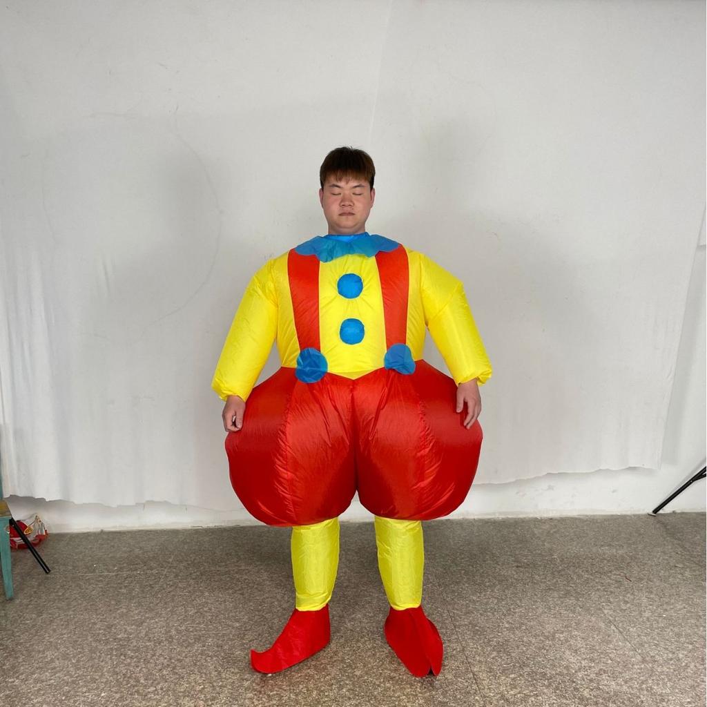 Halloween Evil Clown Inflatable Costume Cartoon Human Puppet Costume Clown Show Party Trick Props