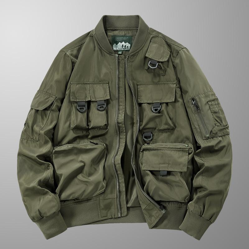 Tooling Flight Jacket Jacket Men's Spring and Autumn Pilot Baseball Uniform Plus Size Pie Overcome Locomotive Suit Men
