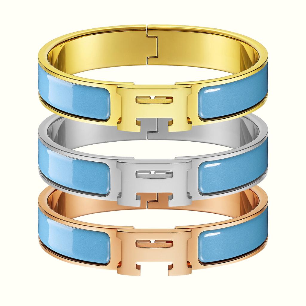 Bracelet classique 2025 avec lettre H, bracelet en émail multicolore, argent 925