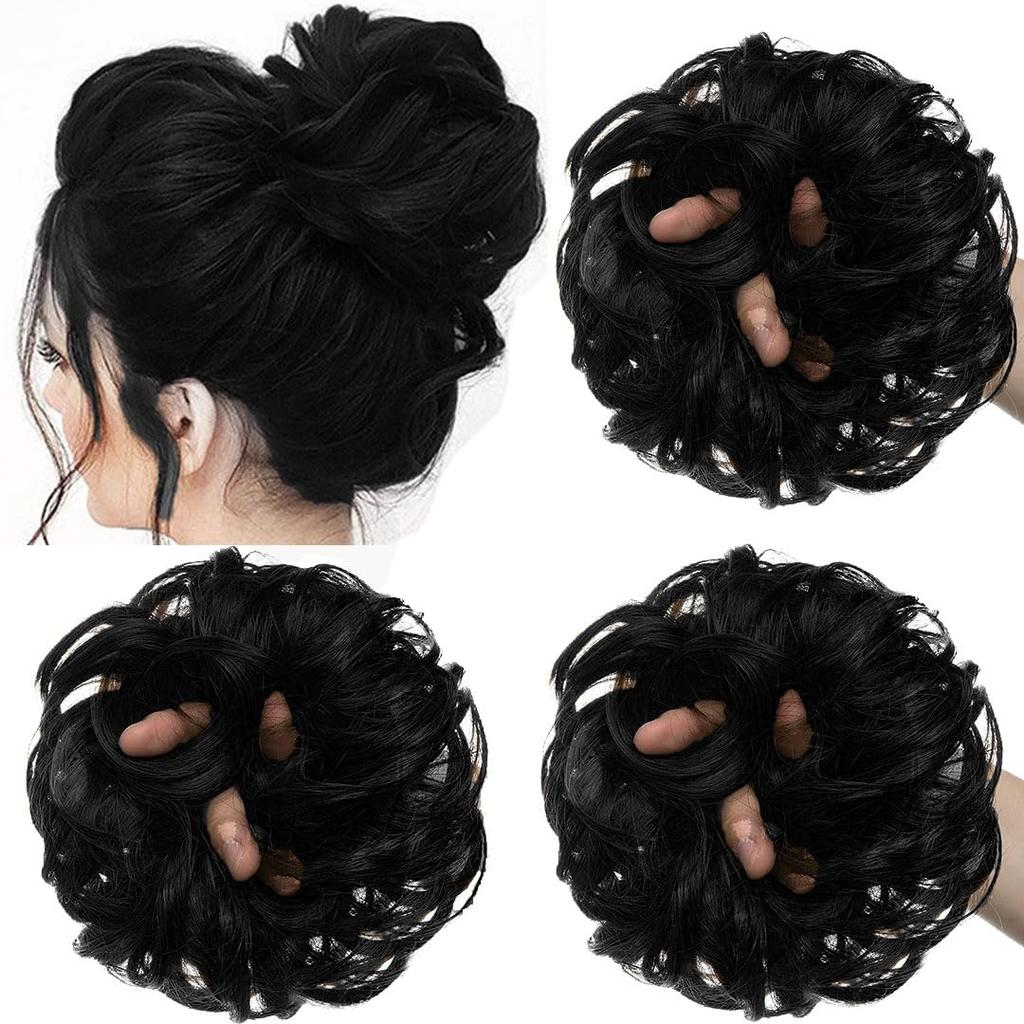 TEMPERIA Hair Accessories For Women Stylish - Juda Hair Buns - Messy Bun Hair Extension - Artificial Fake Donuts Maker Scrunchies - With Elastic Ru