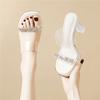 High-heeled sandals women's new summer wear transparent rhinestones thick-soled fairy wind sexy crystal