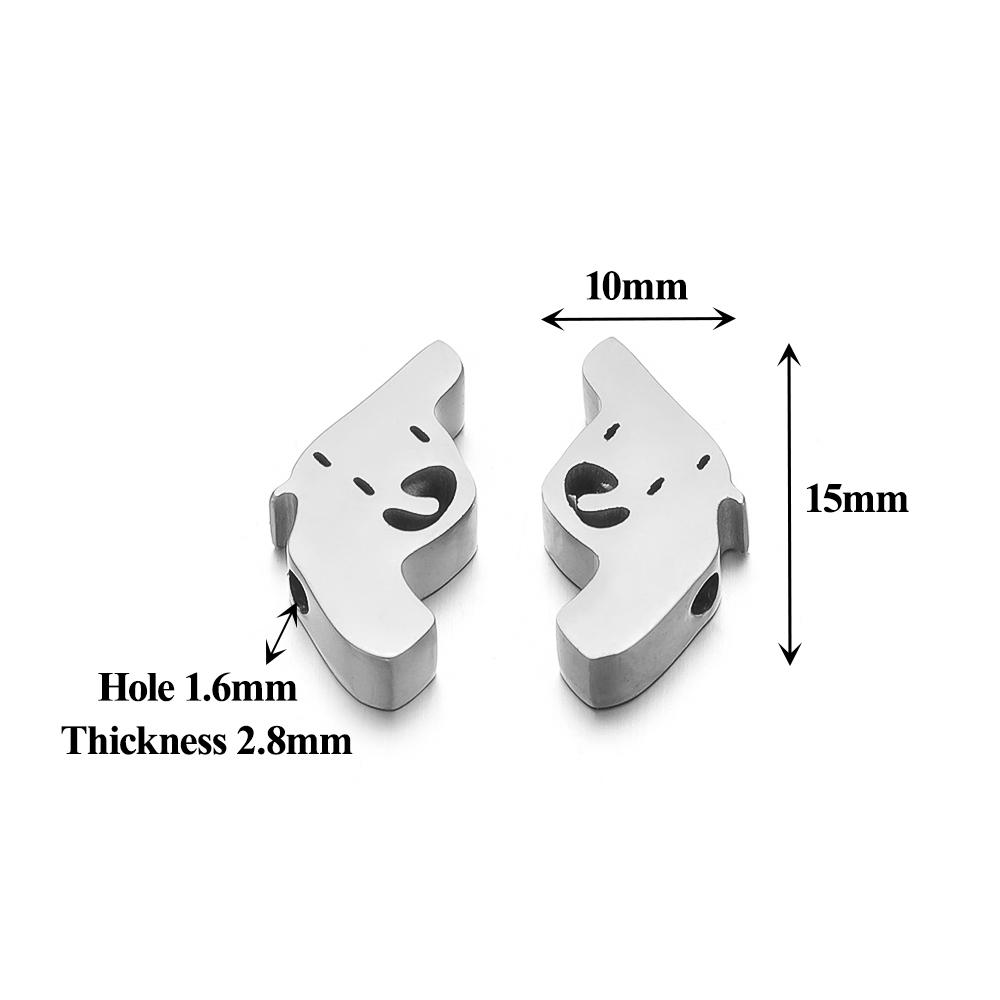5Pcs Mirror Polish Stainless Steel Moon Key Beads Crowm Animal Spacer Beads DIY Jewelry Making Bracelet Women Necklace Findings