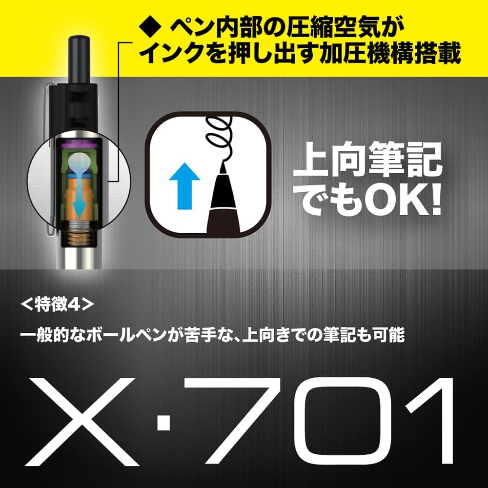 Zebra X-701 Oil-based Ballpoint Pen, Pressurized, 0.7 Mm, Black Ink, BAZ97-BK-KN