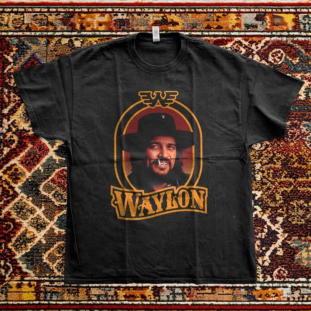 Waylon Jennings Country Unisex Black T-shirt S-