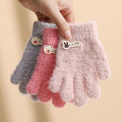 Warm Children Gloves Knitted Winter Gloves Kids Full Fingers Gloves  For 1-3 Years Kids