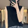 Knitting Vest Round Solid Color Camisole Trim Women Regular Fit Ribbed Neck Sleeveless Summer Seamless Bottoming
