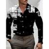 Men's Plus-Size Vintage Geometric Shirt 3D Graphic Print Button Fully Open Collar Casual Fashion Vacation High-End Men Shirts