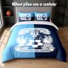 Coventry City Fußball Design Bett Bettwäsche Set 1 Bettbezug + 2 Kissenbezüge Weich Atmungsaktiv Haushalt Bettwäsche