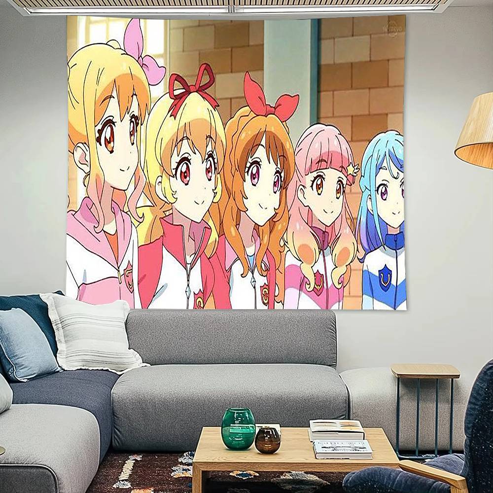 Aikatsu On Parade Anime Cartoon Tapestry Decoration Bedroom Dormitory Background Cloth Holiday Home Party Living Room Club