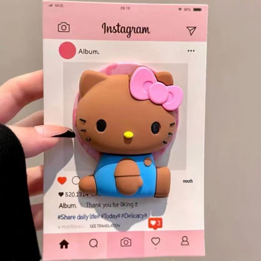 

Cute Kitty Silicone MagSafe Stand with Strong Magnetic Grip and Retractable Airbag OPP Bag