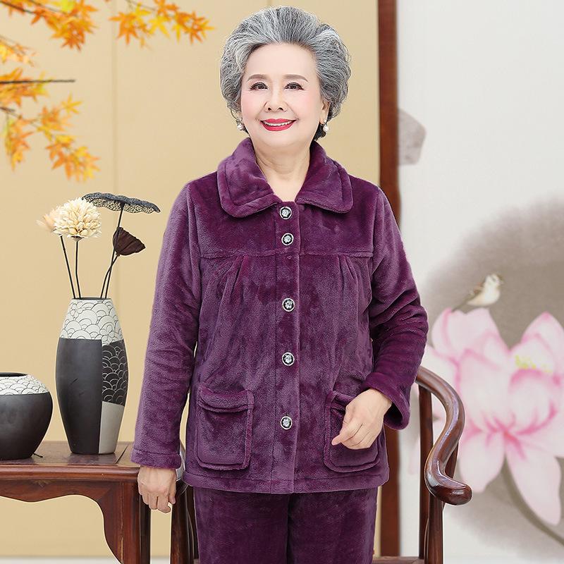 Gemütliches Samt-Flanell-Pyjama-Set für Damen - Warme Herbst-/Winterbekleidung