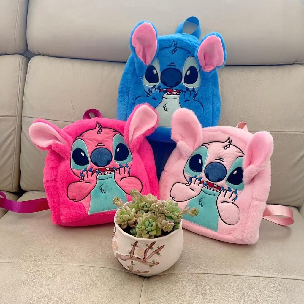 Cute Stitch Plush Backpack for Kids - Children's Storage Bag & Toy Carrier