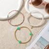 Go2boho 3Pcs Cross Beaded Bracelets for Women, Pearl Look Colorful Stackable Stretch Bracelet Set Boho Jewelry Gifts