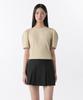 Woman Women'S Silket Puff Sleeve T-Shirt [Light Beige]
