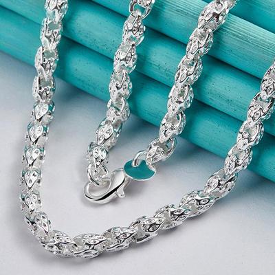 925 Sterling Silber Perlen Halskette 20/24 Zoll Kette für Frau Männer Hochzeit Verlobung Party Schmuck