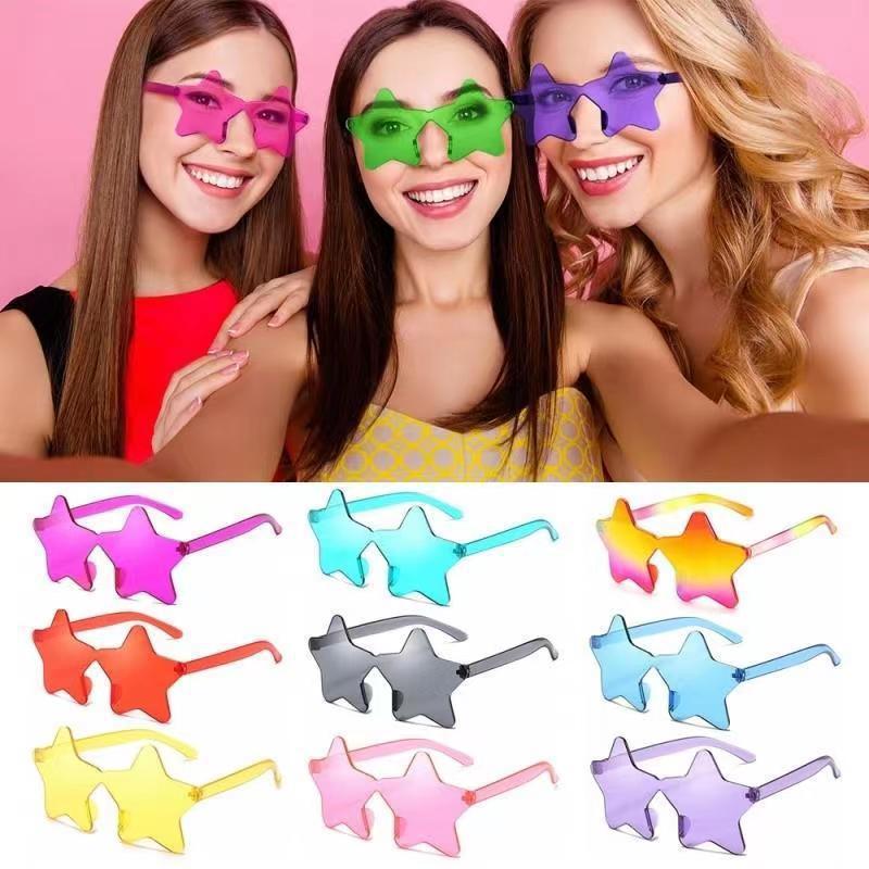 5 Bucăți Ochelari de Soare Stea Ochelari Colorati Stea Transparenți Culoare Bomboană Ochelari de Soare Bărbați Femei Accesorii Foto Petrecere de Zi Aniversară Cosplay