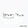 Gold Plated Star Climber Earrings, Five-Star Crawler Stud Earrings, Delicate Constellation Ear Cuff Earrings for Women