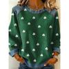 Autumn Fashionable Comfortable Casual Versatile Loose Women's Multi Color Printed Round Neck Long Sleeved T-Shirts