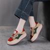 Herbst Damen Dicke Sohle Echtes Leder Schnürschuhe Casual Schuhe - Colorblock Low-Top Frühlingsdesign