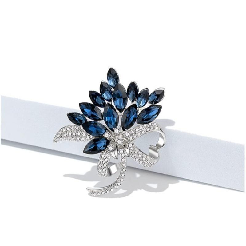 

Женская элегантная винтажная брошь, шикарный цветочный дизайн для вечеринок и особых случаев 1PC синий