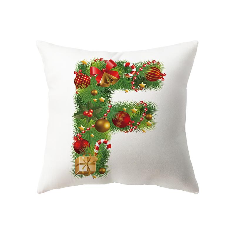 Weihnachtsthema Weihnachtsdekoration Alphabetmuster Kissenbezug Heim Wohnzimmer Sofa Dekoration Kissen Kissenbezug