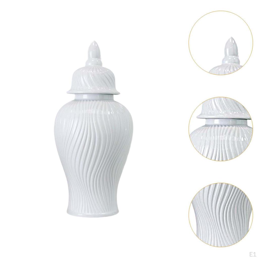 -Ingwertopf, Porzellanvase mit Deckel, multifunktionale dekorative Blumenvase für Sammler