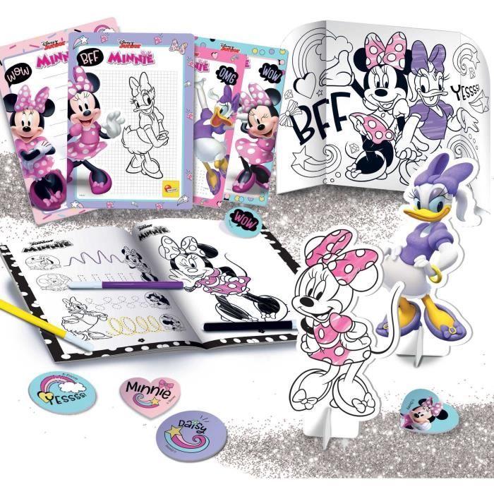 Sac à dos école de dessin et de coloriage - liscianigiochi - minnie - pages de coloriage, matériel créatif