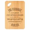 Cutting Board / Appetizer Tray - PLANETEE - A Fernande (serious) - Bamboo - 30x20x1 Cm - Hanging Hole 24 Mm