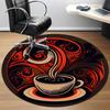 1PC Caffeine Art Office Round Area Rug, Mat Suitable For Office, Under Office Chairs Bedroom Living Room Home Decor, Room Deco