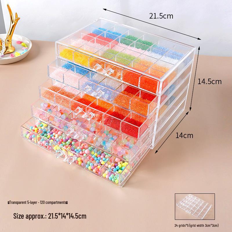 Transparent Multi-Layer Storage Box for Glass Beads and Jewelry Accessories
