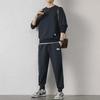 Men's Trendy Autumn/Winter Casual Sports Suit - Waffle Long-Sleeve Top and Versatile Pants Set
