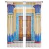 Ancient Egyptian Architecture Tulle Curtains Living Room Kitchen Bedroom Decor Voile Curtain Chiffon Window Drapes Light Filtering For Area Polyester