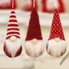 3 pcs Gnomes de Noël en Peluche Poupée Père Noël Tissu Tricoté Ornements Suspendus Arbre de Noël Gonk Nain Elfe Décoration Cadeaux Nouvel An