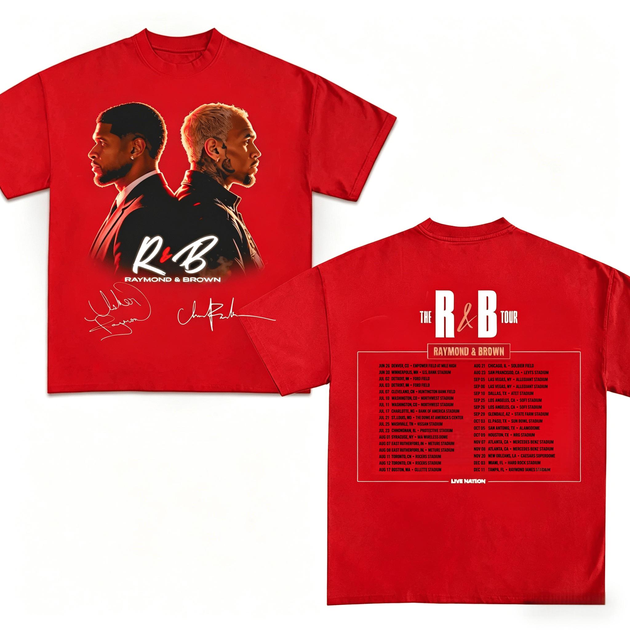 

2026 new Chris Brown and Usher - Raymond & Brown RnB Tour Fashion Unisex T Shirt Unisex Cotton Short Sleeve 4XL