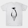 Men Black Print T-shirt Penguin No-Cut Transfer Paper Print Cotton Tshirt