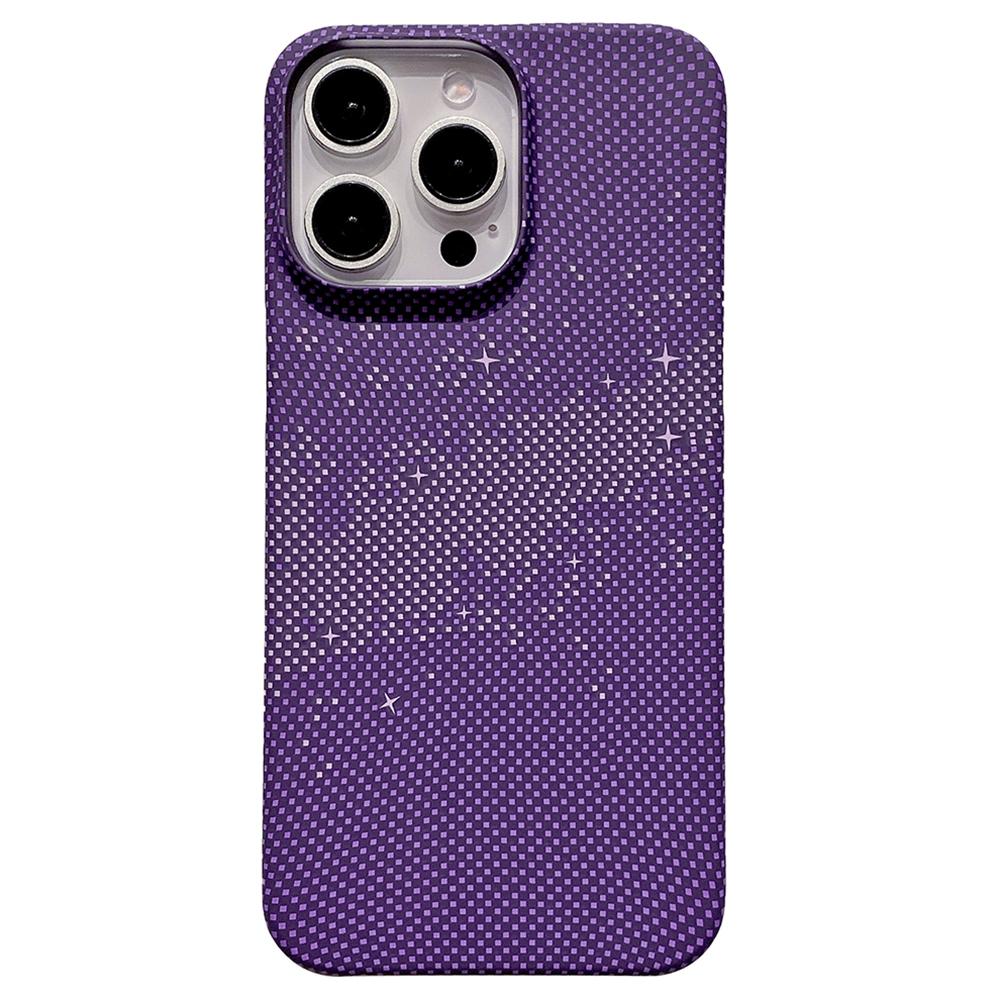 

For iPhone 13 Pro Max PC Case Water Transfer Printing Phone Cover Incomplete Covering Purple