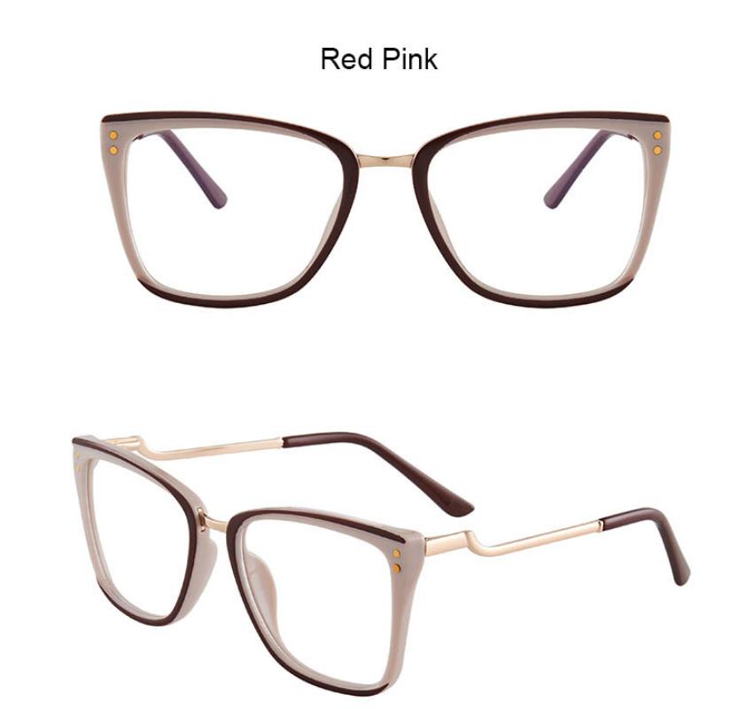 Luxury Brand Square Myopia Glasses Khaki Eyeglasses Frame Women Office Anti Blue Light Computer Glasses TR90