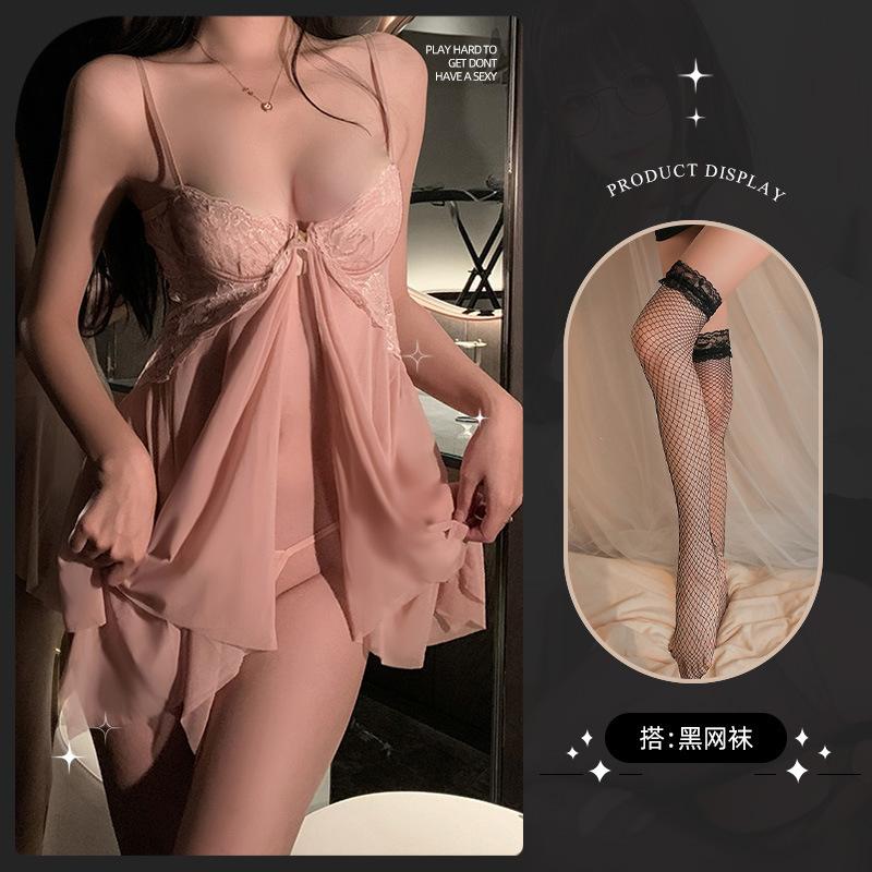 Sex Underwear Sexy Mesh Perspective Pure Desire Seduction Suit Pajamas Free Uniform Passion Open Crotch Bedding
