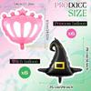 KX4B 12Pcs Delicate Wicked Party Balloons Set Black Witch and Pink Crown Decorations
