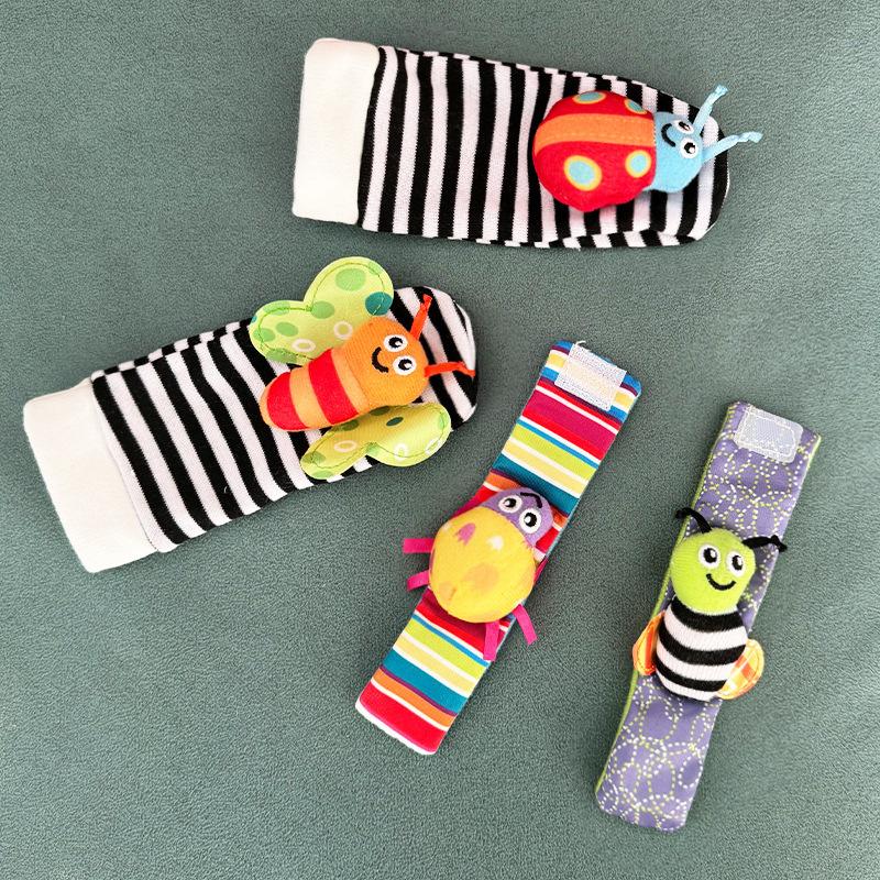 Baby Wrist Strap Socks Hand Rattle Cartoon Plush Baby Watch Strap 0-3 Years Old Baby Toy Plush