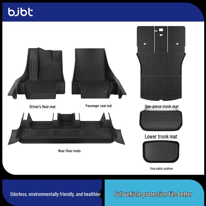 BJBT Full Coverage Non-Slip Floor Mats for Tesla Model Y 2023, TPE Injection Molded