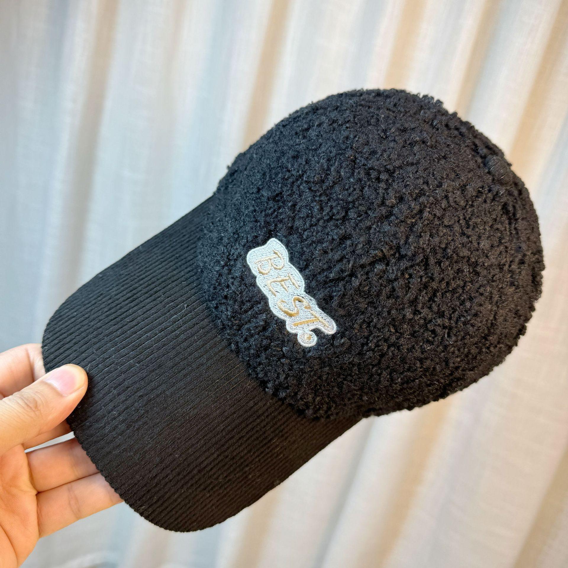 

Бейсболка из овчины с цветными блоками, теплая шапка для осени и зимы, парная шапка, широкополая, подчеркивающая лицо, маленькая ретро кепка с козырьком из замши, модная adjustable