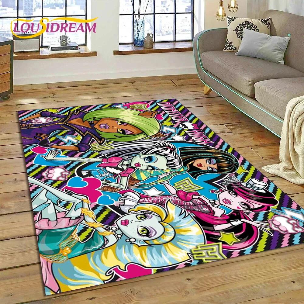 Cartoon Monster High Draculaura Vampire Rug Carpet for Living Room Bedroom Home Decor,Non-slip Decoration for Sofa Doormat Gift