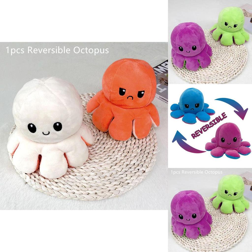 Adorable Double-sided Flip Reversible Octopus Plush Toy For Kids Soft And Cuddly Marine Life Stuffed Animal