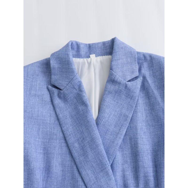 Kaslead New Arrival Women's Clothing Fashion Wind Belt Padded Shoulder Suit Outwear Casual Pants 2754132 2757132