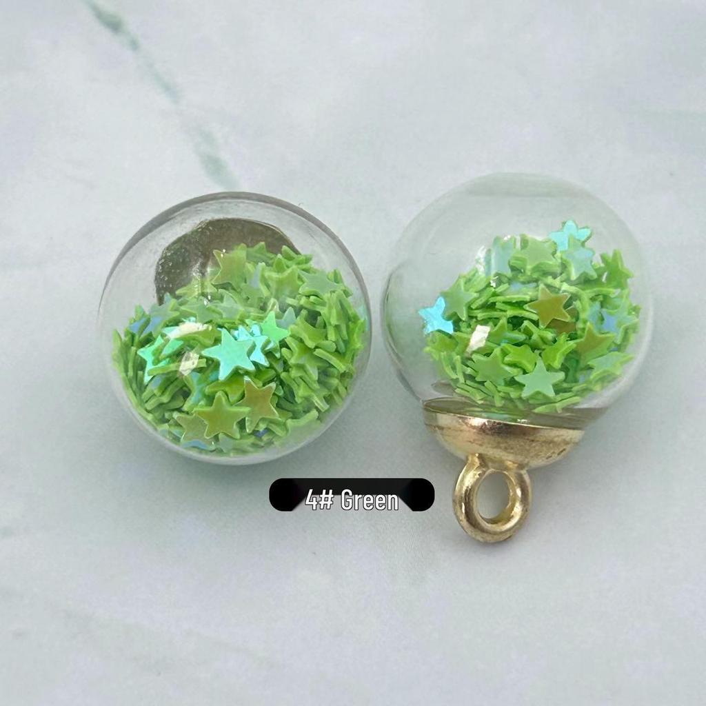 Glass Round Ball Star Sequin Pendant Earrings & Keychain Accessories